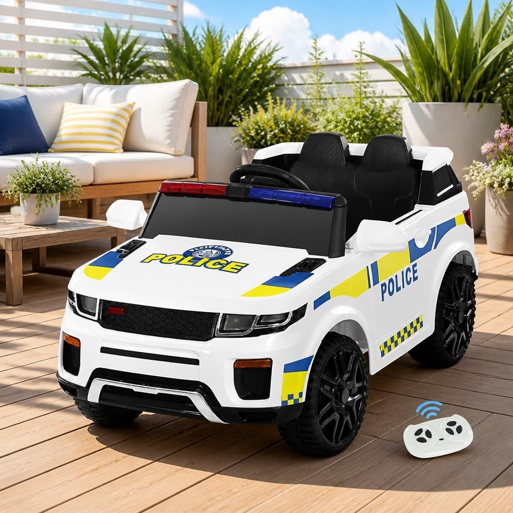 Kids Electric Ride On Police Car with Remote Control