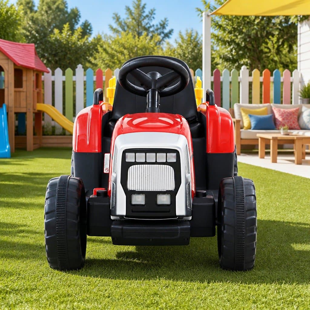 Kids Electric Ride On Tractor 12V Battery Powered Farm Toy Car Red Detachable