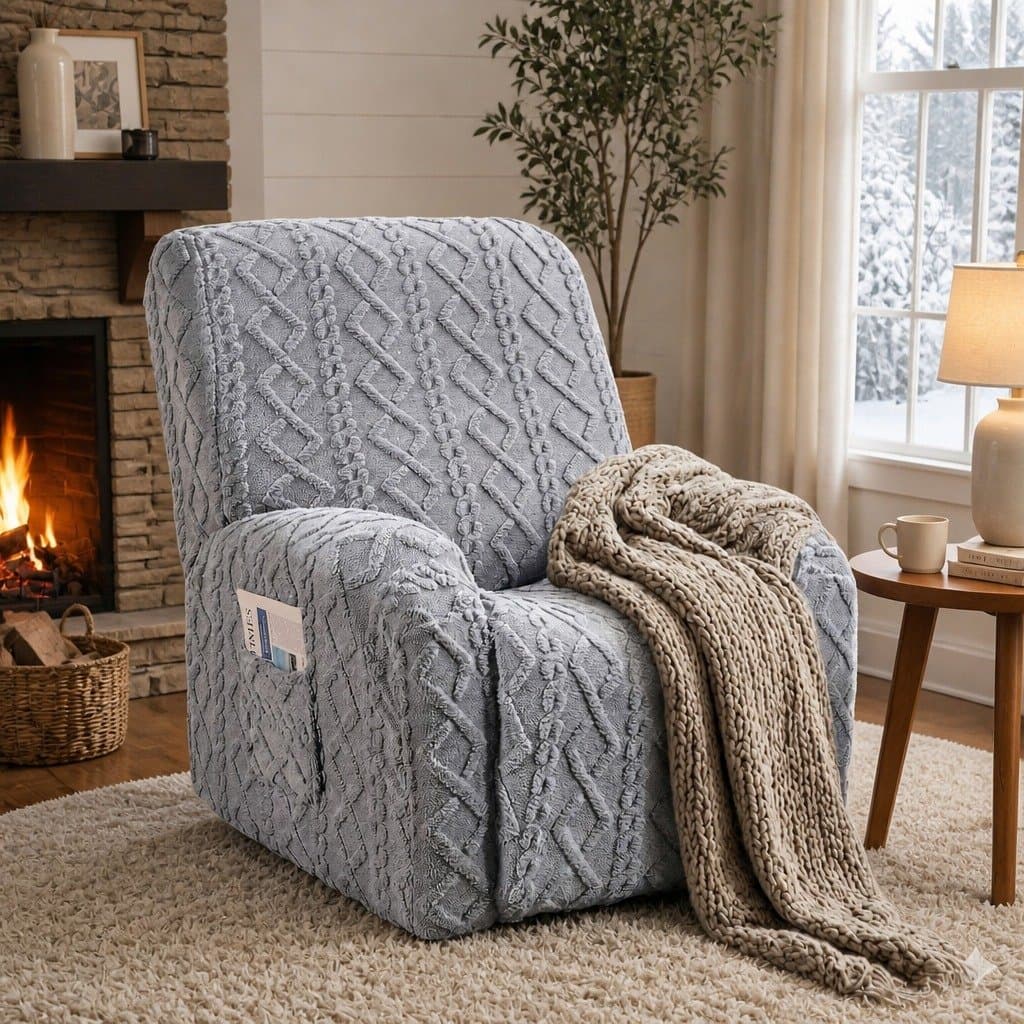 Recliner Chair Cover with Side Storage Pockets