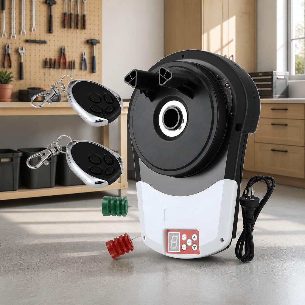 Garage Roller Door Opener 800N Motor Auto Safety Reverse 220V AC Remote Control