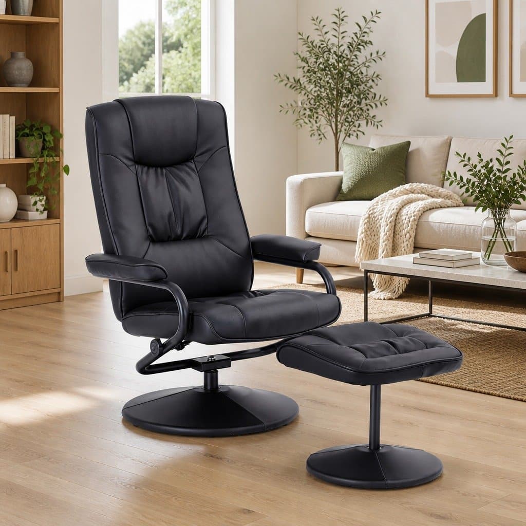 360-Degree Swivel Recliner Chair with Ottoman