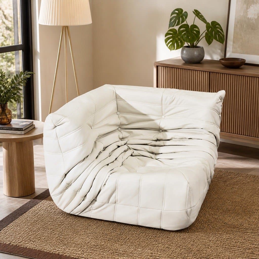 Caterpillar Corner Floor Sofa with Microfibre Cover