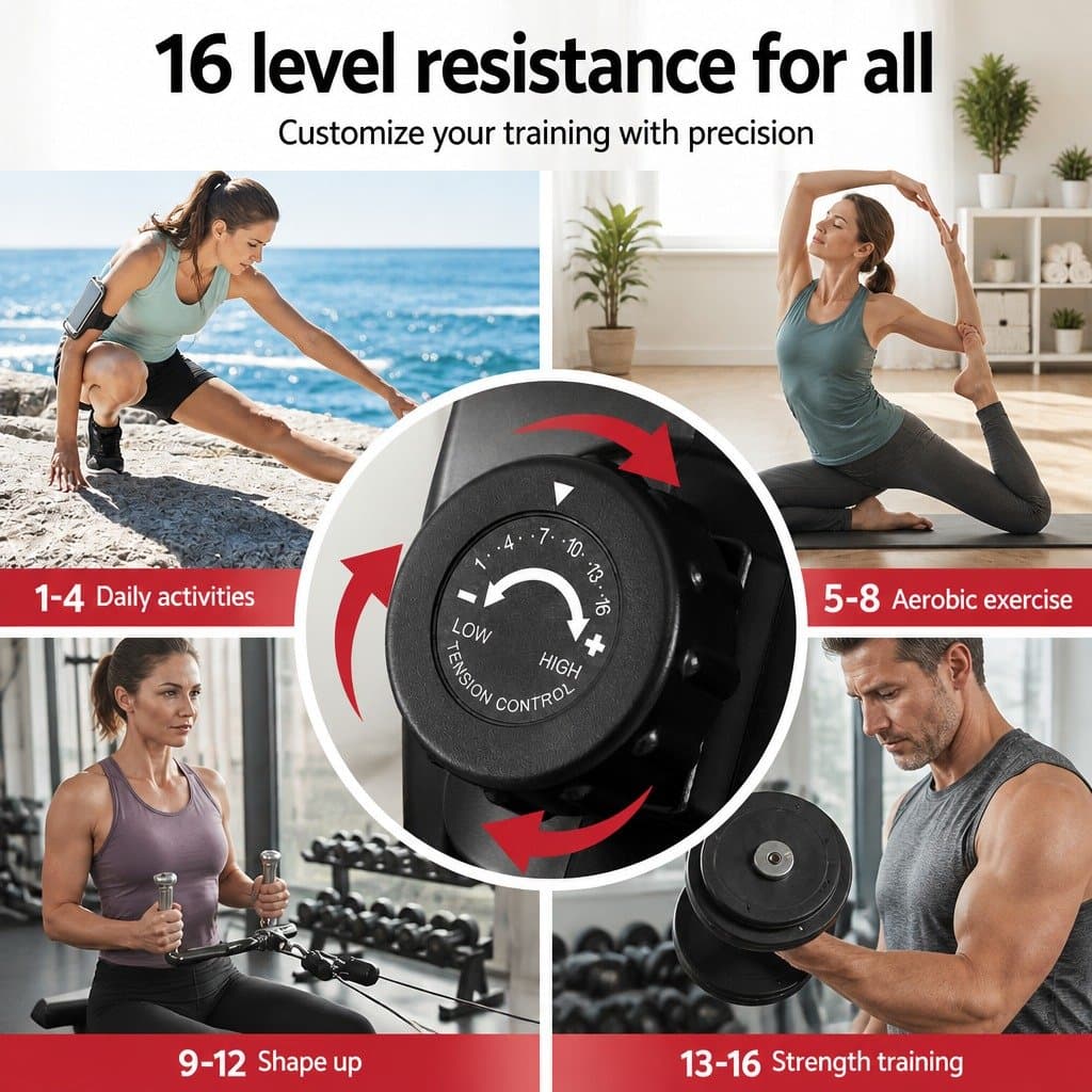 Magnetic Rowing Machine with 16 Resistance Levels