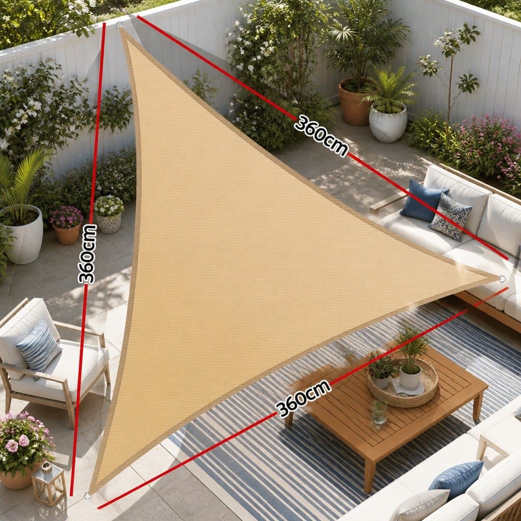 Triangle Shade Sail Cloth 3.6M Sun Canopy