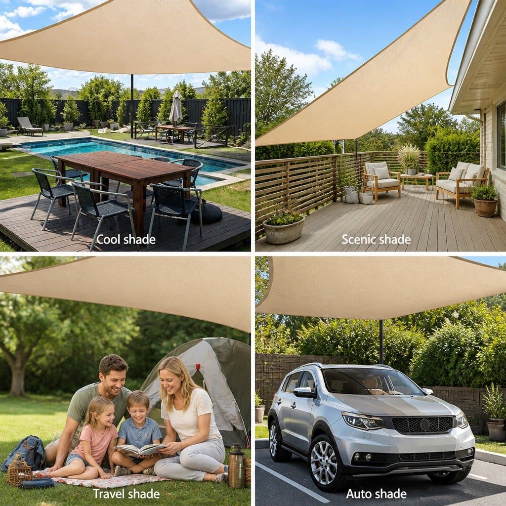 Shade Sail Rectangle 3x4m UV Block Outdoor Garden Patio Sunshade Cloth Sand