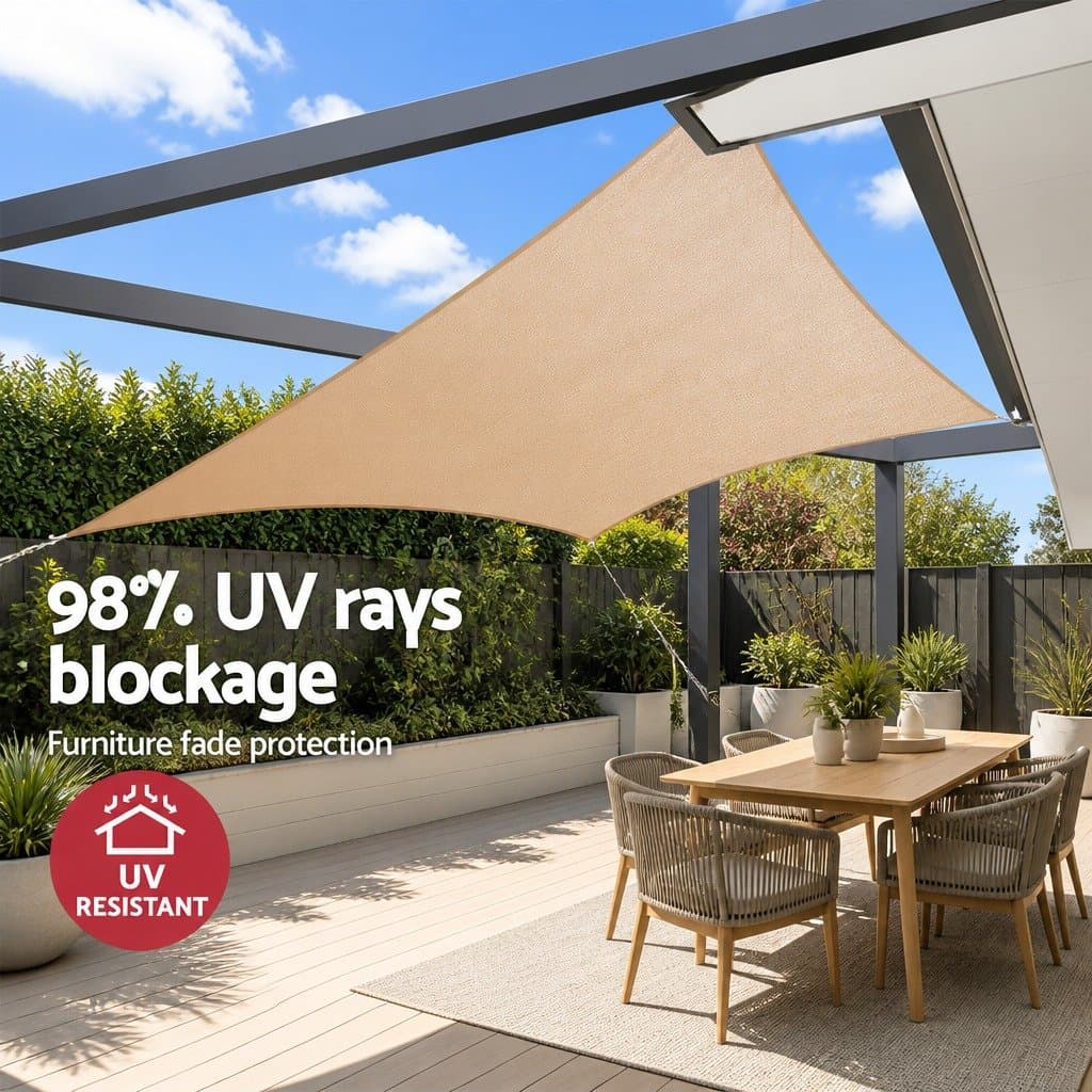 Shade Sail Rectangle 3x4m UV Block Outdoor Garden Patio Sunshade Cloth Sand