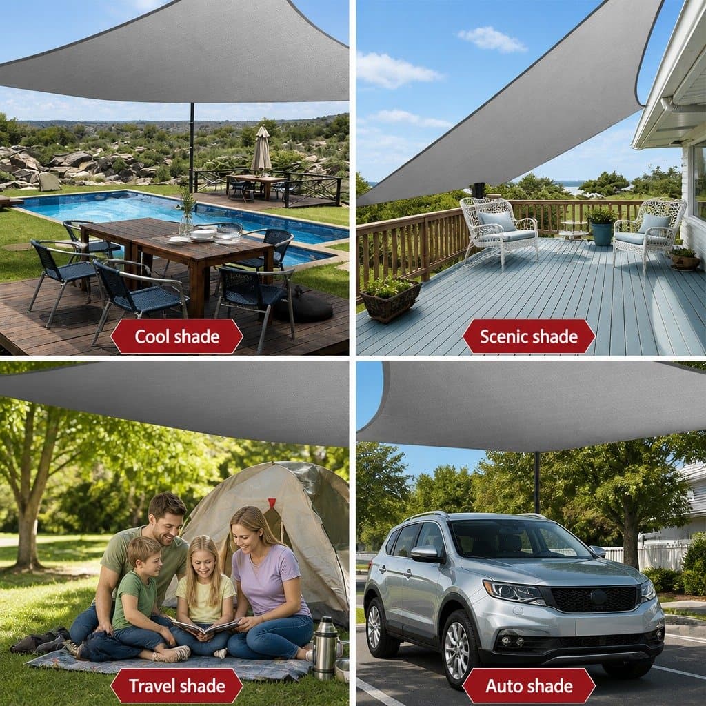 Grey 4x5m Rectangle Shade Sail for Outdoor Use