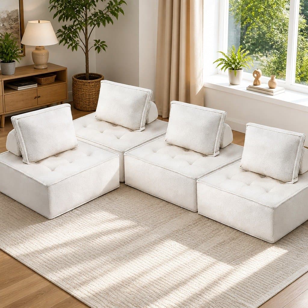 Modular 4 Seater Floor Sofa Lounge Chair