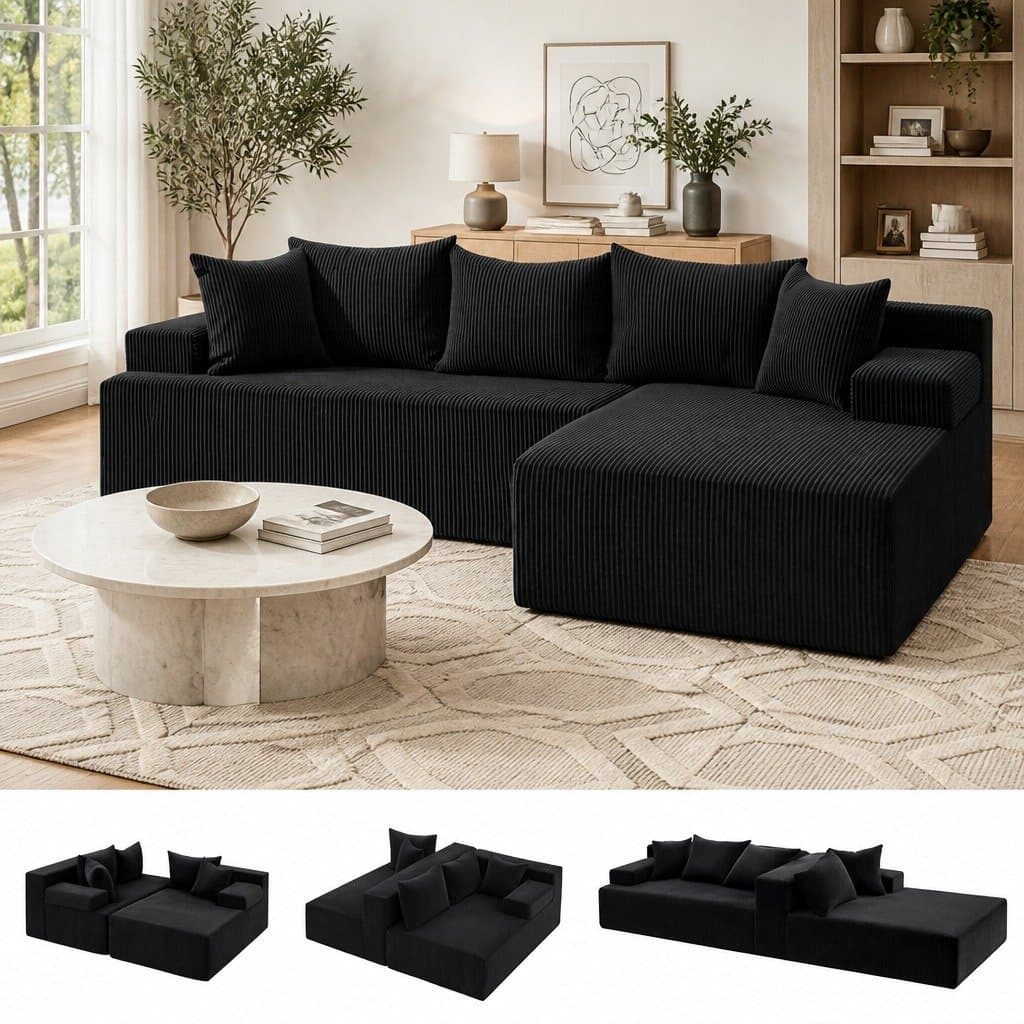 L-Shaped Modular Sofa Bed for Comfort and Style