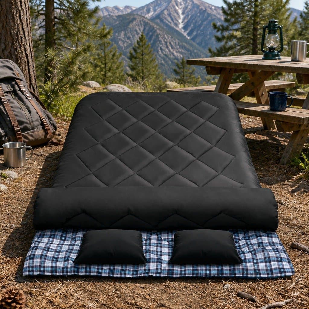 Thermal Double Sleeping Bag -10°C with Two Pillows