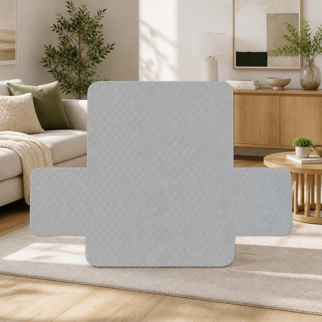 3-Seater Quilted Sofa Cover in Grey Diamond for Protection