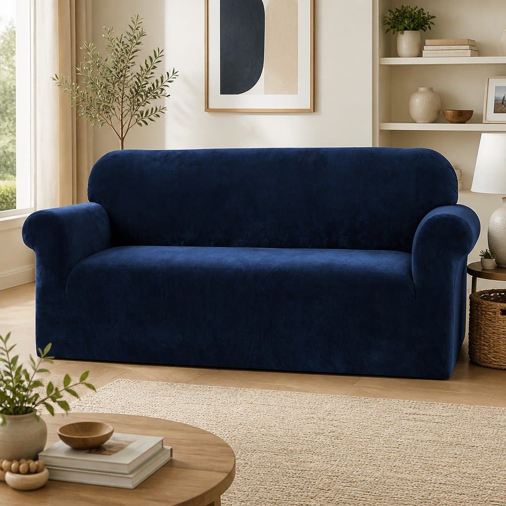 3 Seater Sofa Cover Velvet Couch Protector Stretch Elastic Anti-Slip Washable
