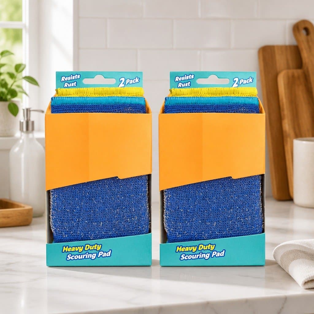 Steel Scour Scrubber 2pk x2 Stainless Steel Fiber Scouring Pad Kitchen Cleaning