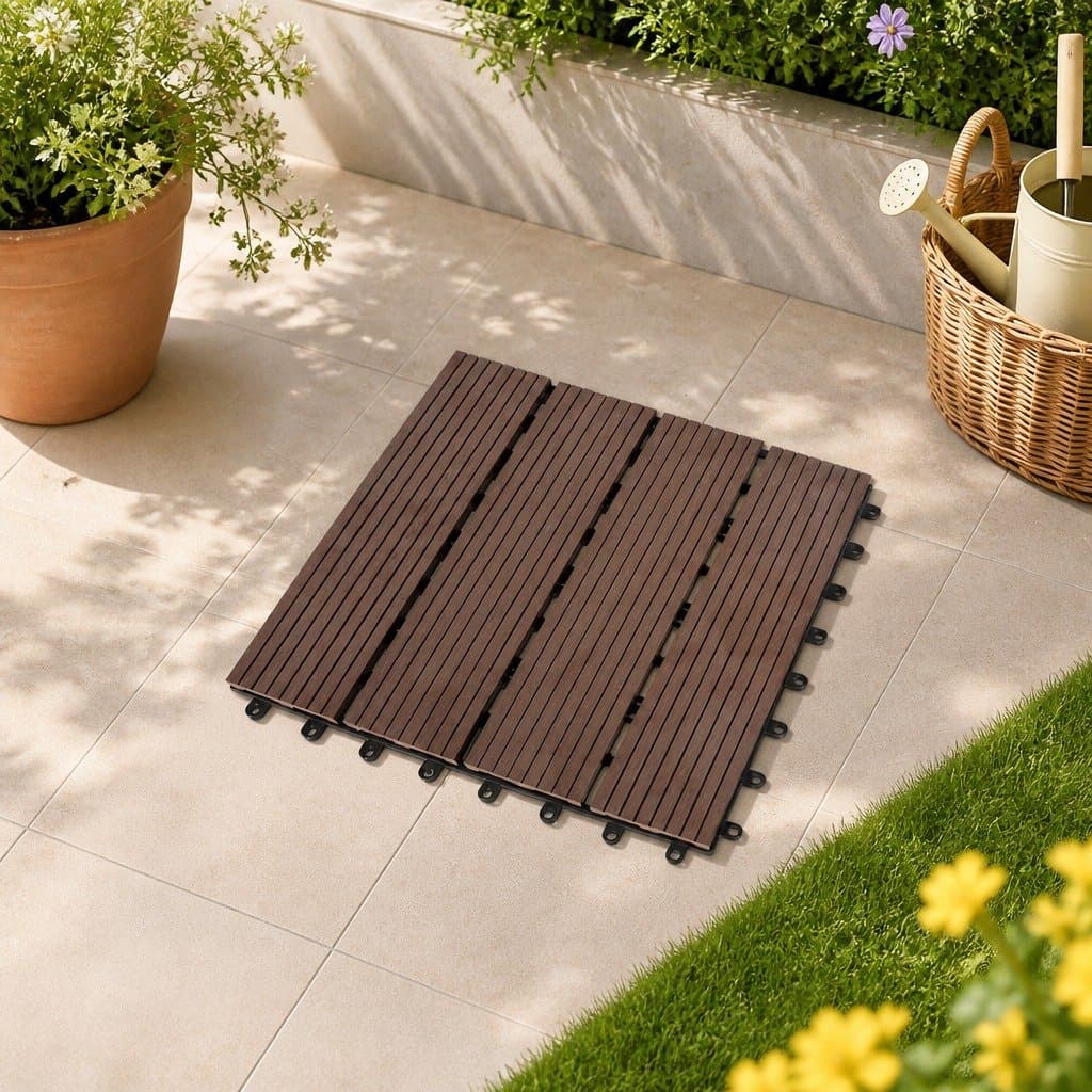 Interlocking Plastic Deck Tiles for Outdoors 30cm