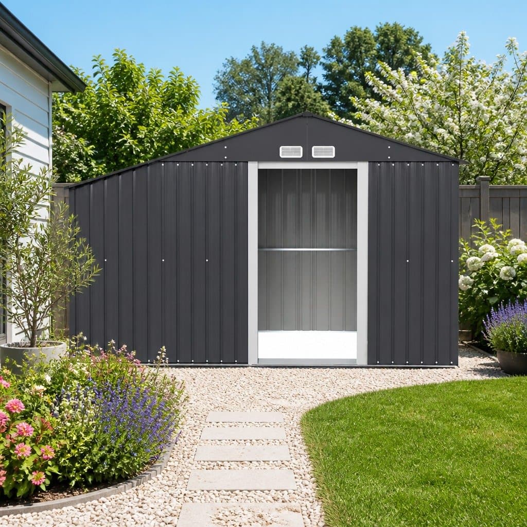 Outdoor Garden Shed 3.22x1.96M Grey