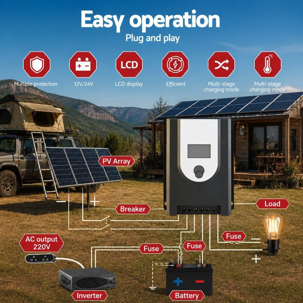 50A MPPT Solar Charge Controller with Bluetooth for Efficiency