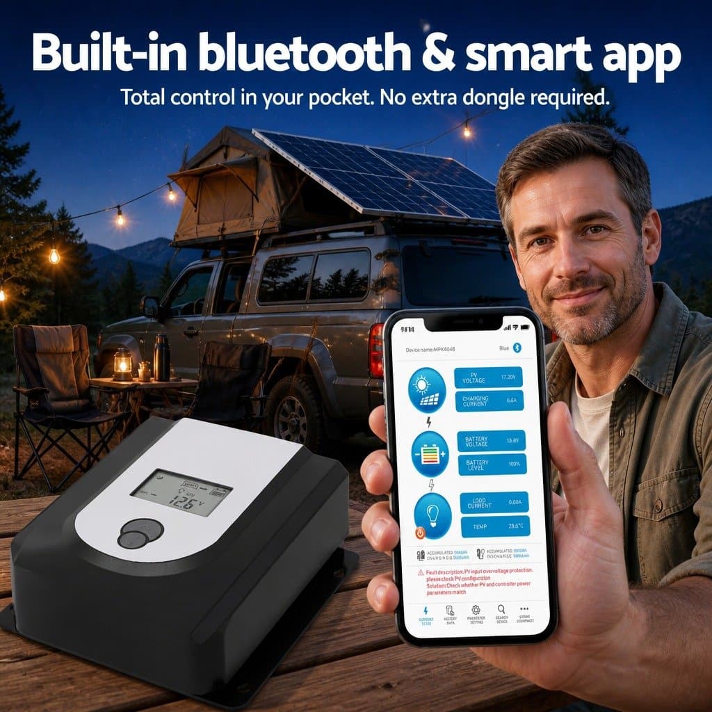 50A MPPT Solar Charge Controller with Bluetooth for Efficiency