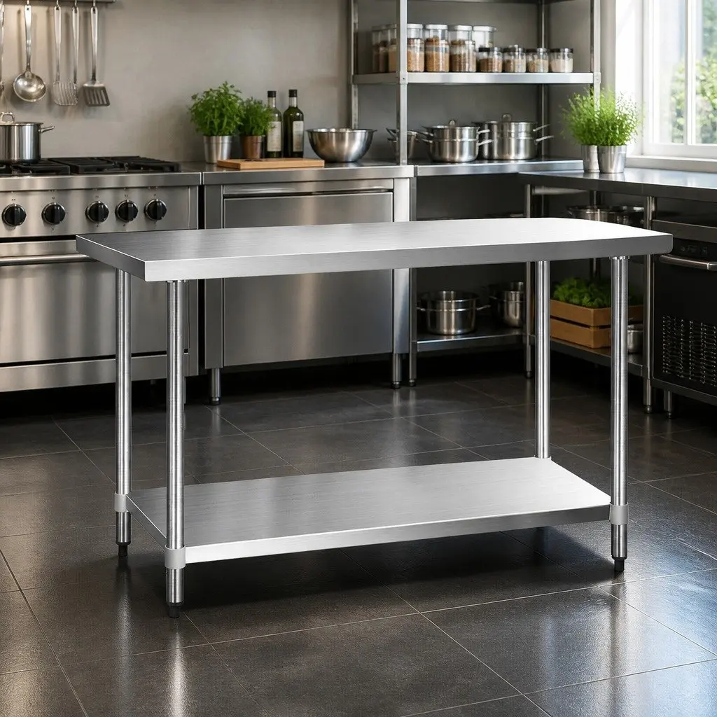 Stainless Steel Work Bench Kitchen Prep Table 1524x610mm Commercial Home Food
