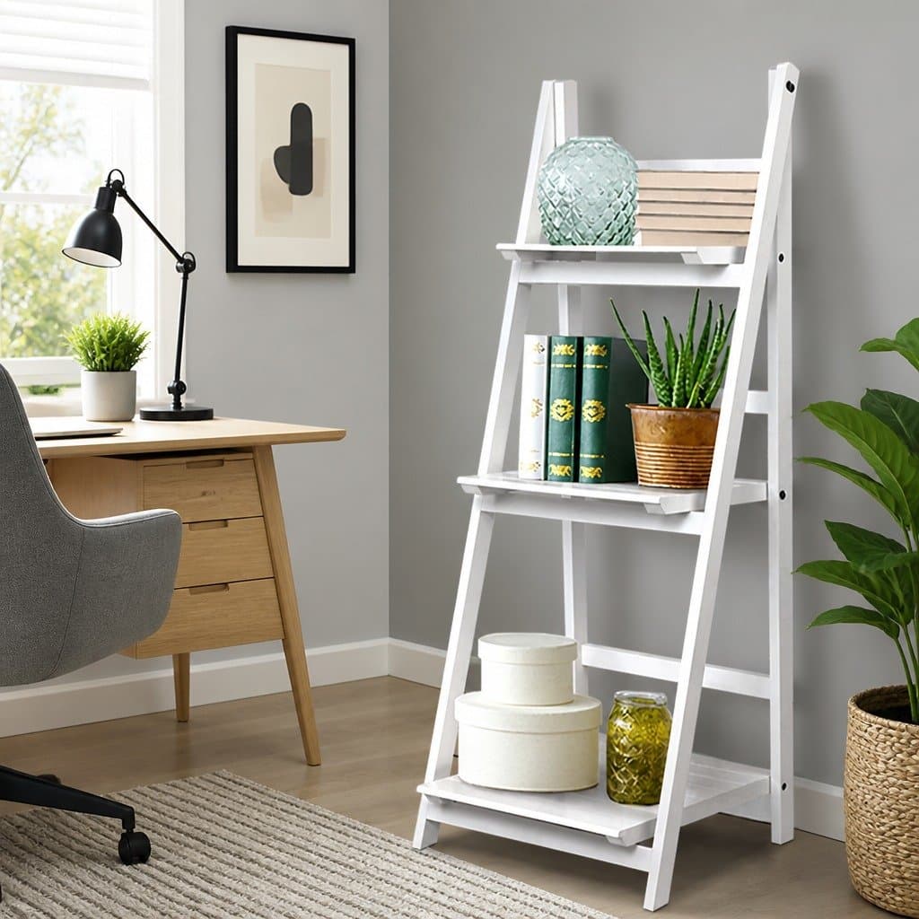 3-Tier Ladder Shelf for Corner Display
