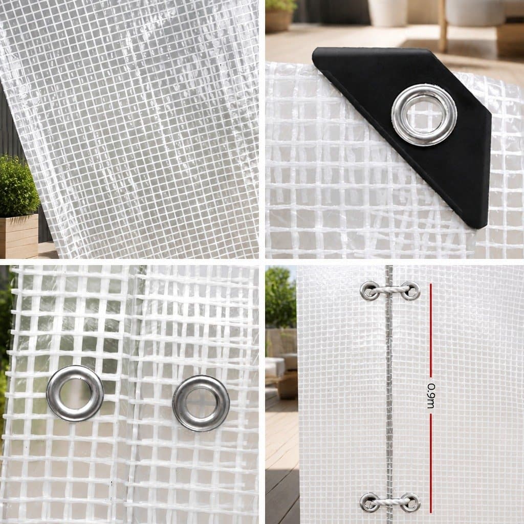Heavy Duty Poly Tarp 5x6m Clear Waterproof Camping Cover UV Resistant Reinforced