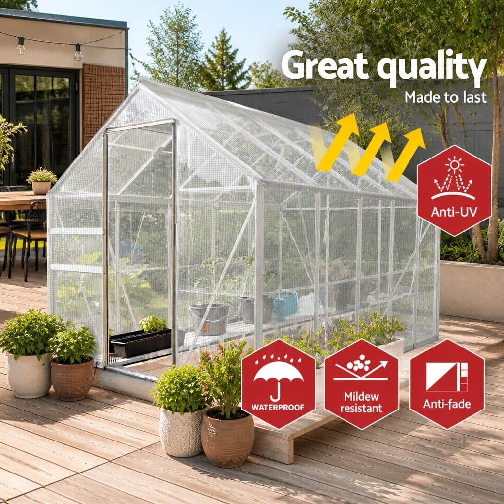 Heavy Duty Poly Tarp 5x6m Clear Waterproof Camping Cover UV Resistant Reinforced