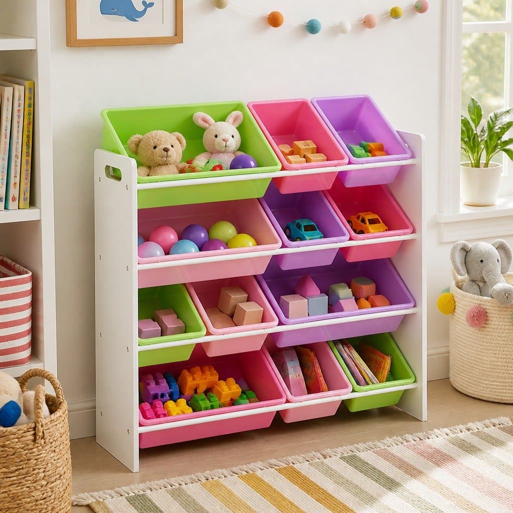 Kids Toy Box Organizer with 12 Bins
