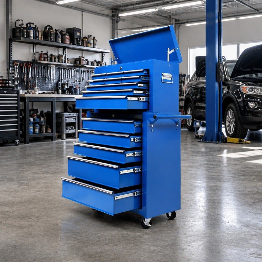 14 Drawer Tool Box Cabinet with Mobile Trolley