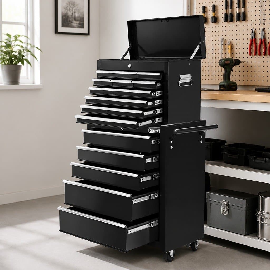 15 Drawer Tool Chest Trolley for Workshop Storage