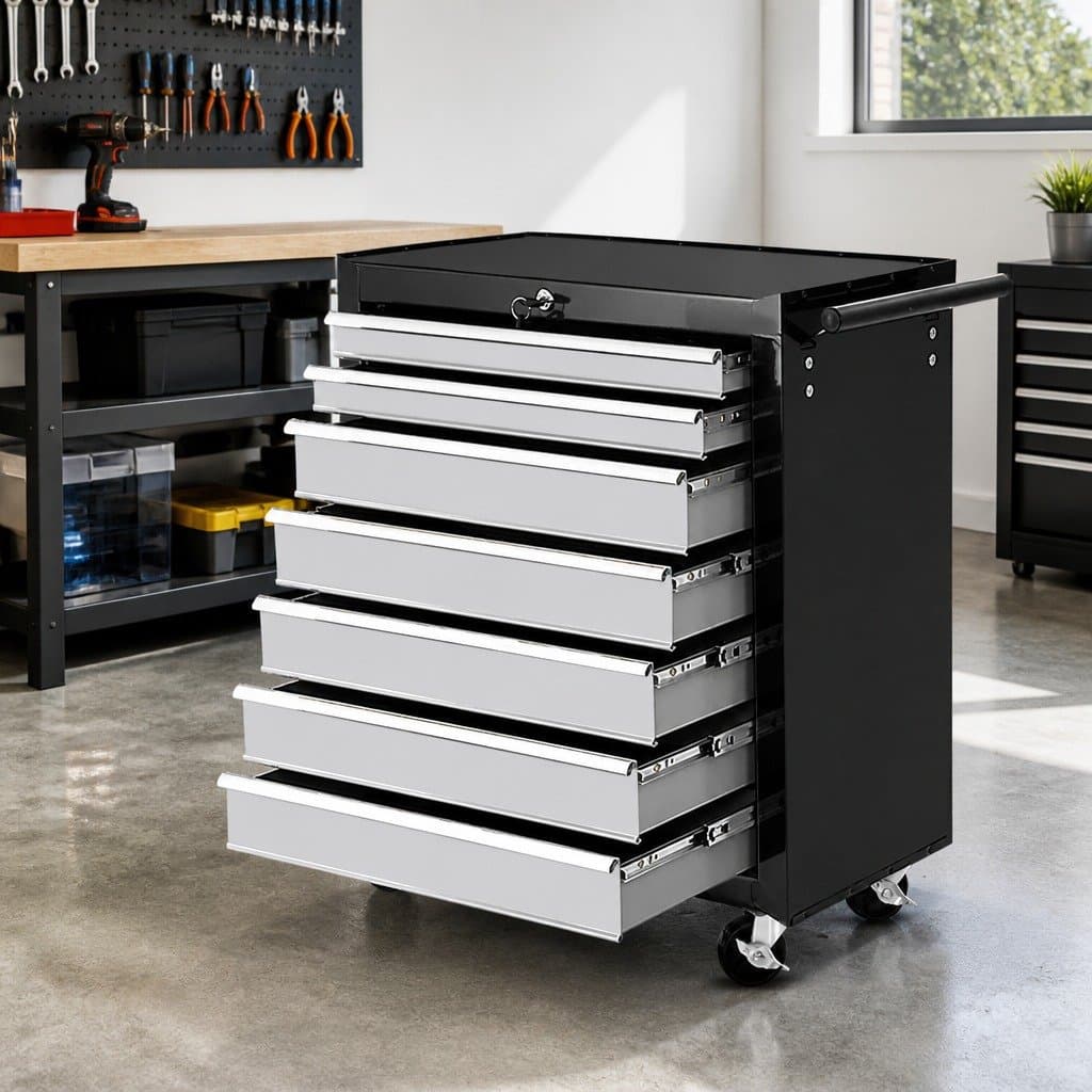 7 Drawer Tool Storage Trolley for Garages