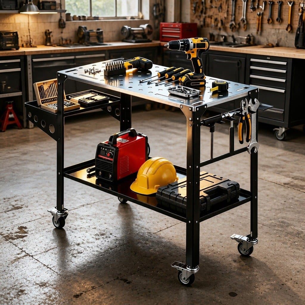 Mobile Welding Table Cart with Tool Storage