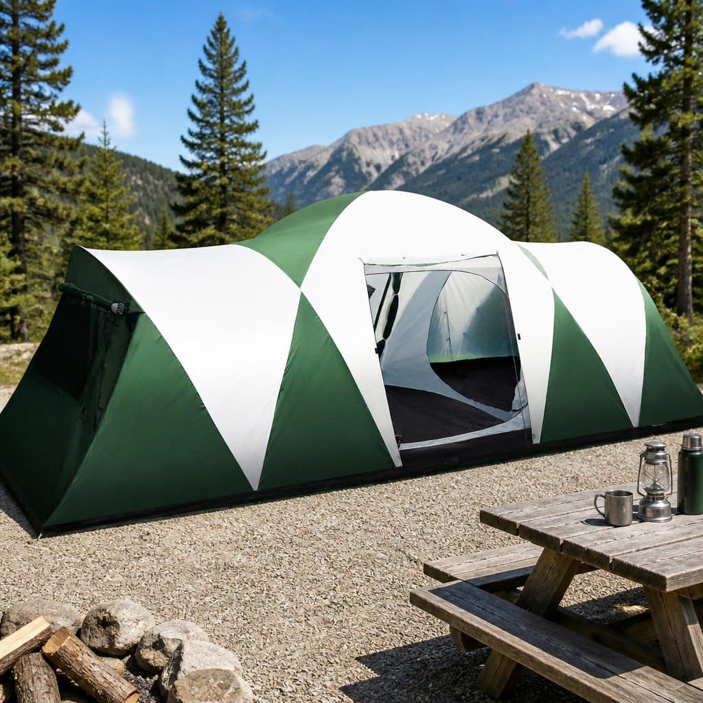 12-Person Dome Camping Tent with 3 Rooms