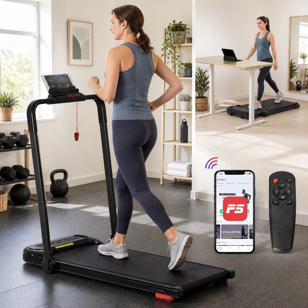 Electric Treadmill with 3-Level Incline for Home