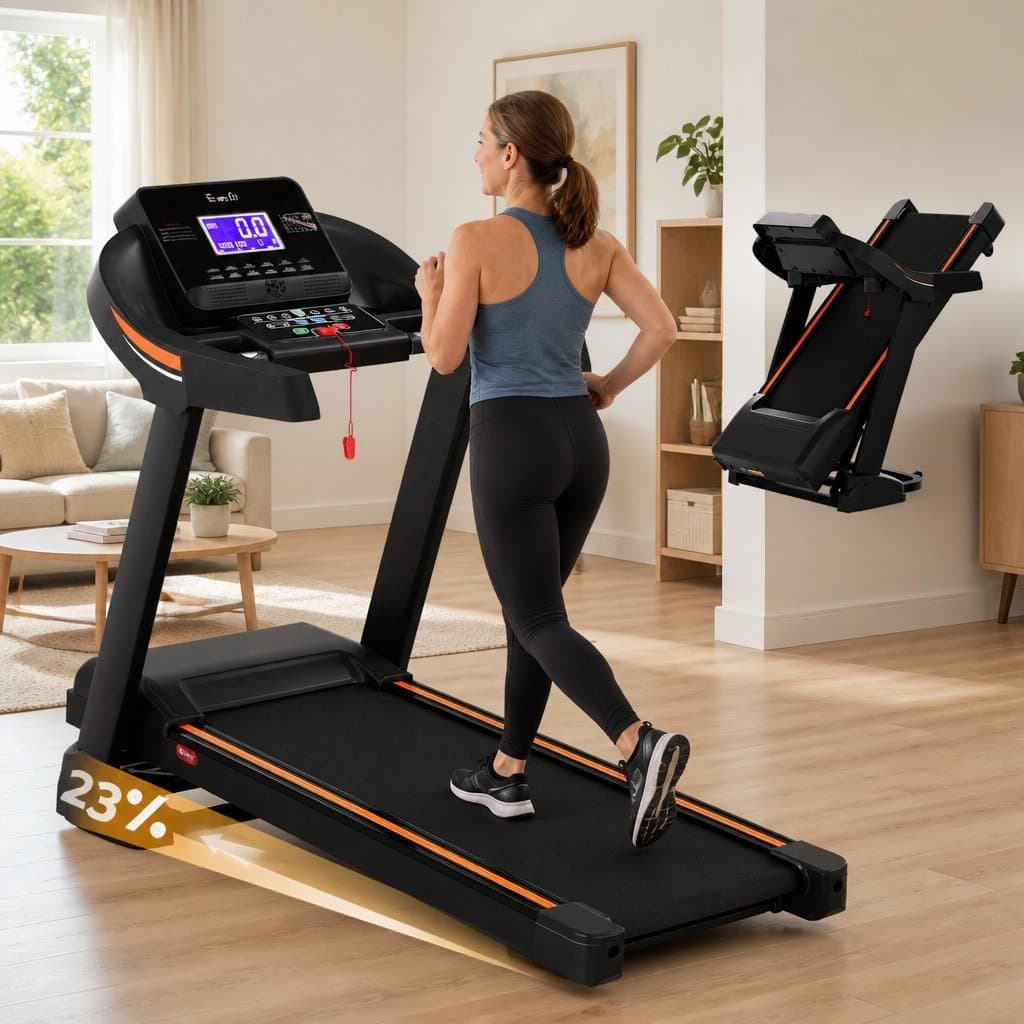 Electric Treadmill with Auto Incline and 12 Programs