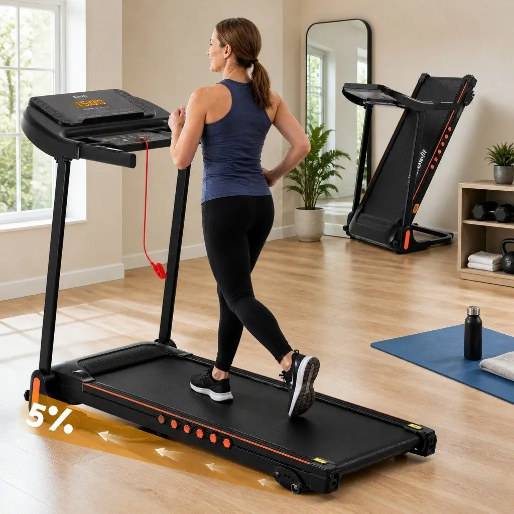 Foldable Electric Treadmill for Home Use