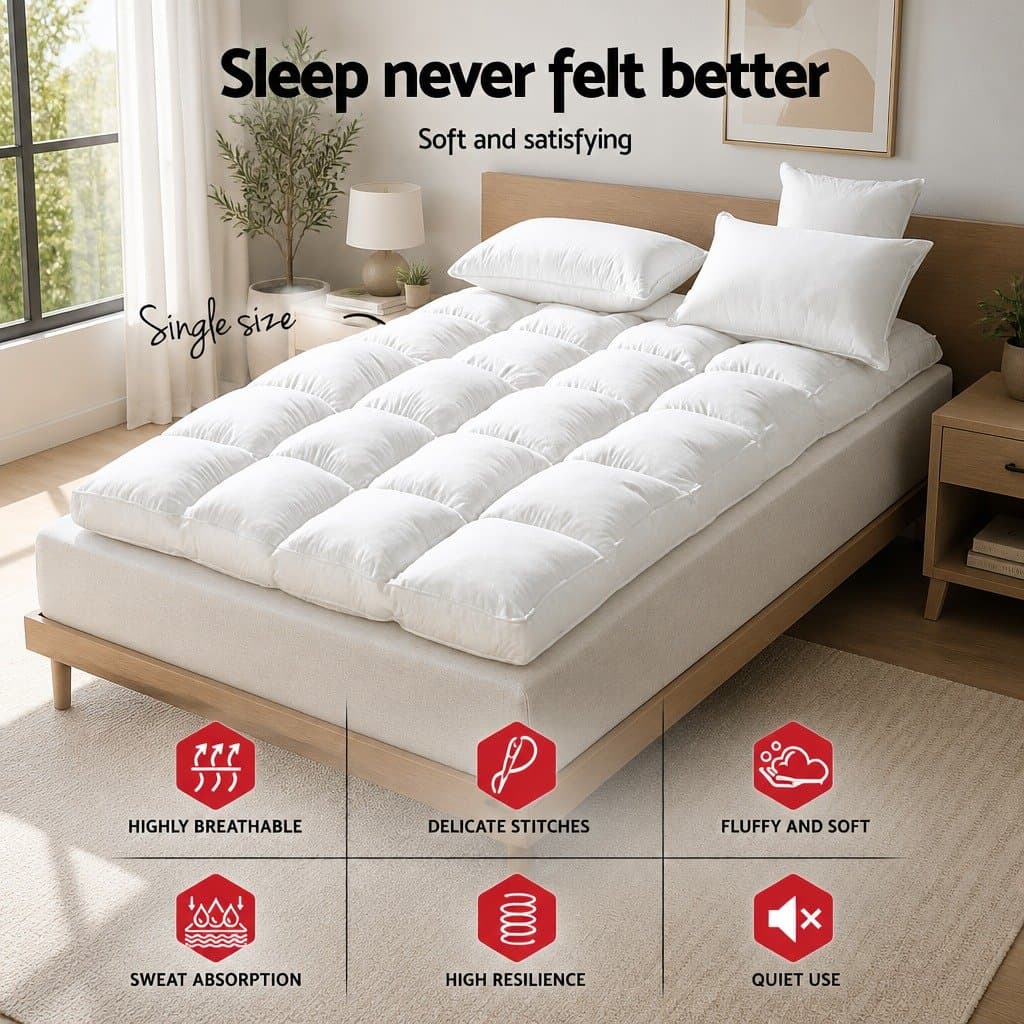 5cm Bamboo Microfibre Pillowtop Mattress Topper