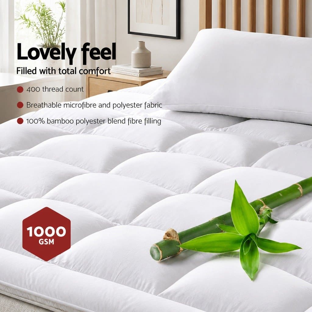 5cm Bamboo Microfibre Pillowtop Mattress Topper