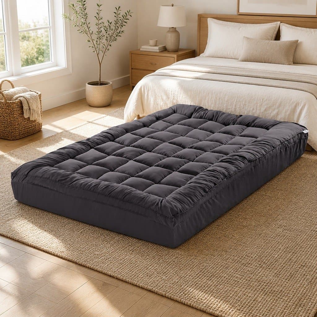 King Size Pillowtop Mattress Topper Grey 5cm