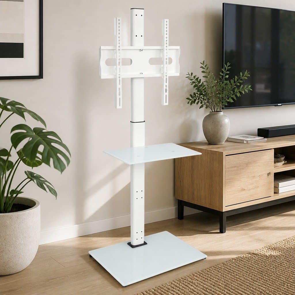 TV Floor Stand for 32-65 Inch Screens, White