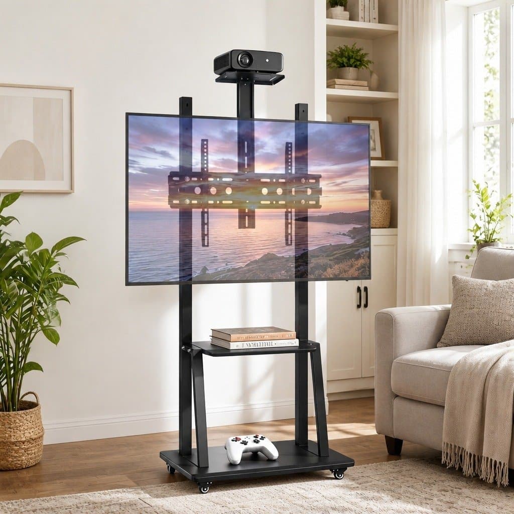 Adjustable Mobile TV Stand for 32-70 Inch TVs