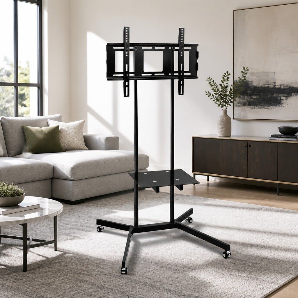 Mobile TV Stand Bracket for 32"-65" TVs with Shelf