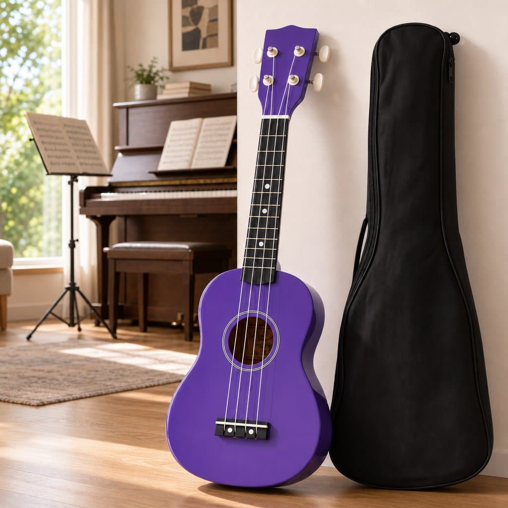 21 Inch Soprano Ukulele Beginner Acoustic Small Guitar Kids Adults Purple