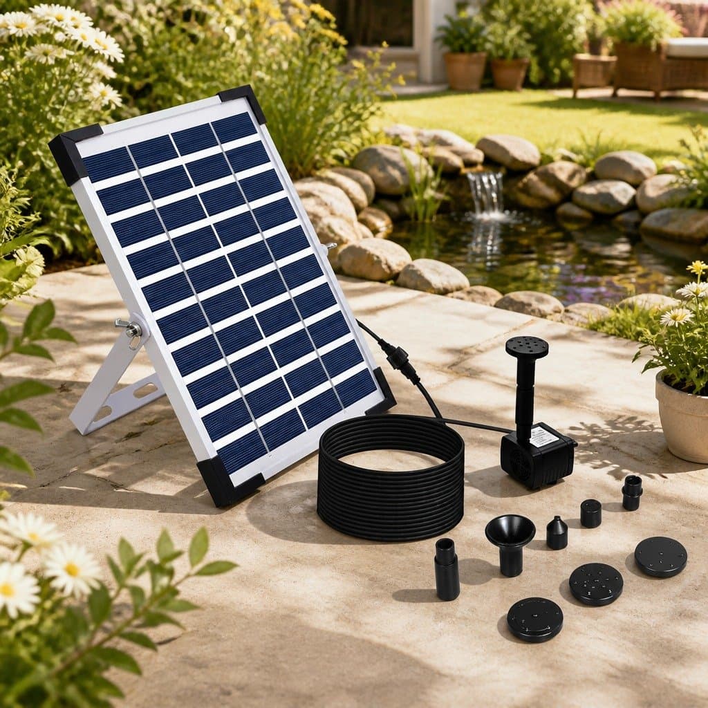 Outdoor Solar Fountain with 8 Nozzle Options