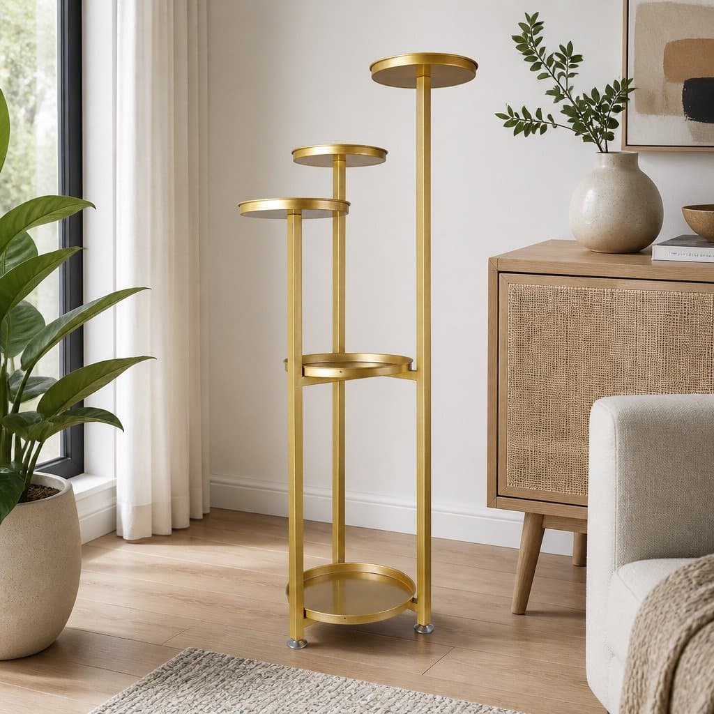 Metal 5-Tier Plant Stand for Indoor and Outdoor Use