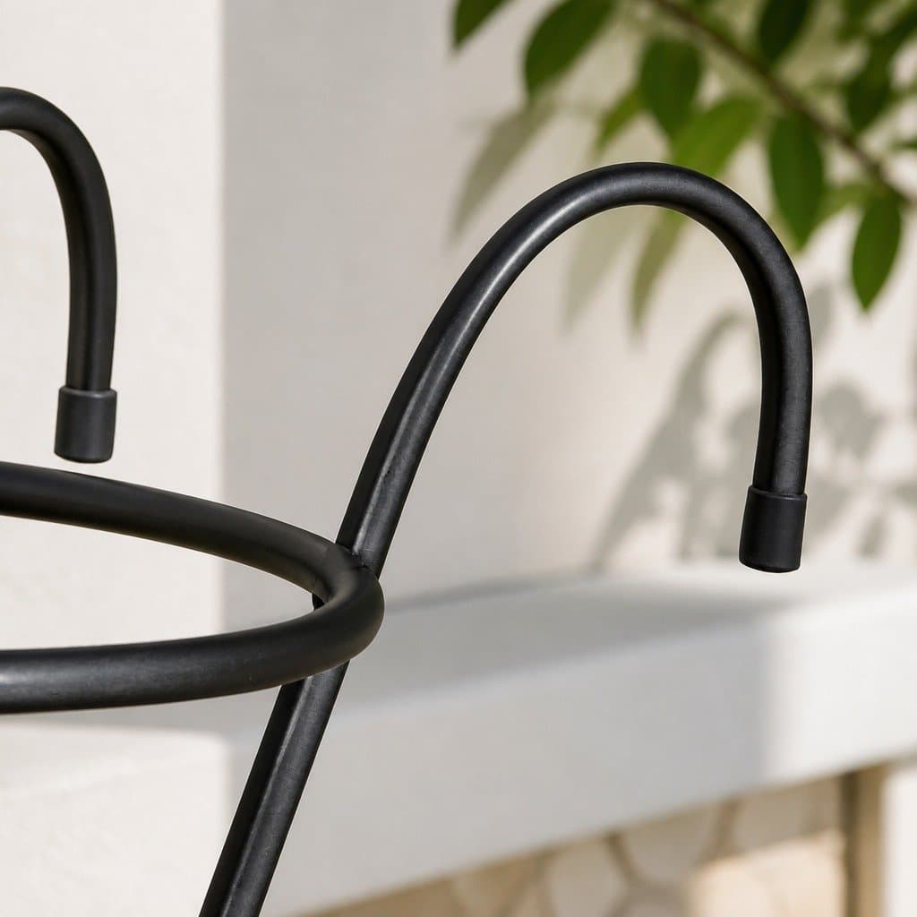 Black Steel Hanging Plant Holder with 10kg Capacity