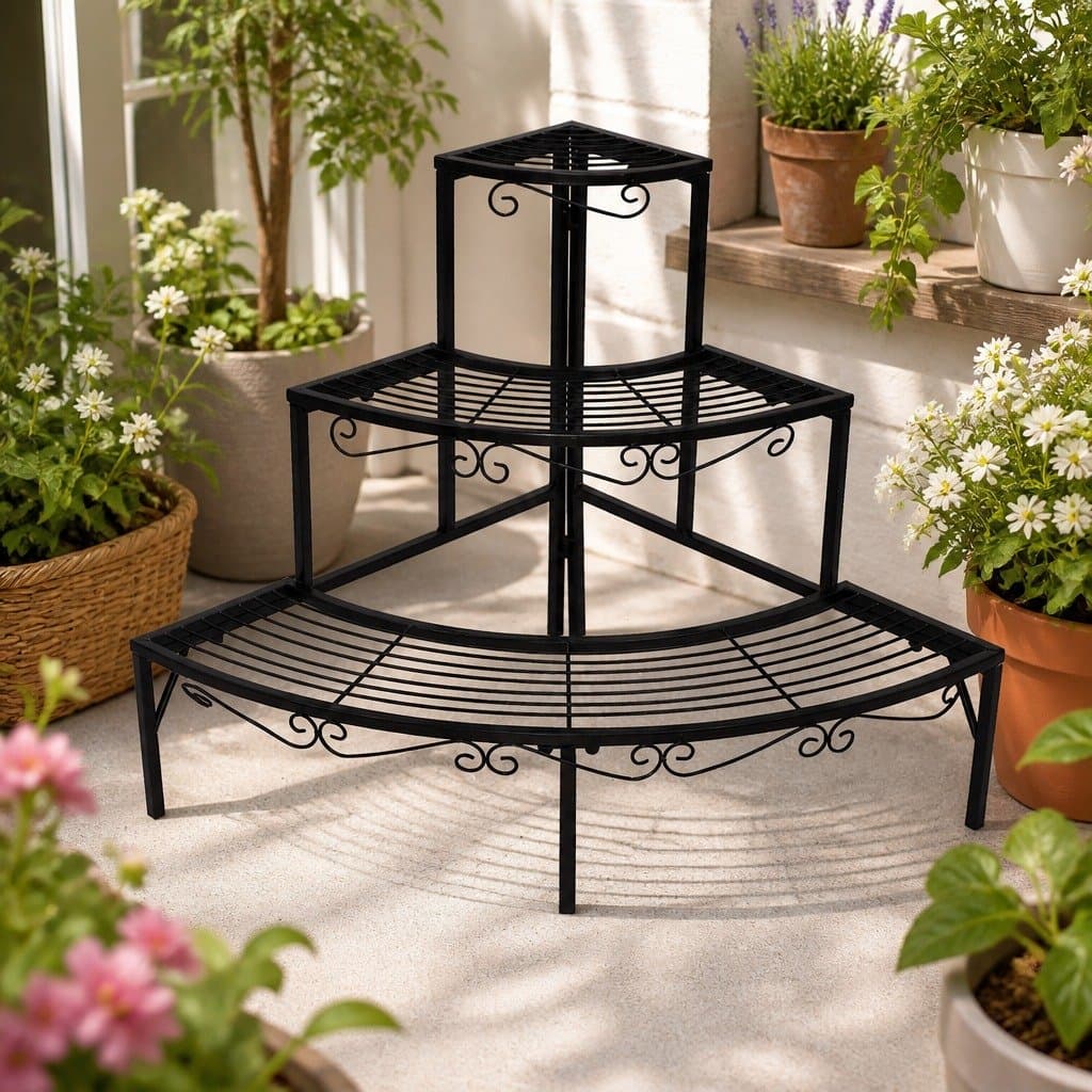3-Tier Metal Plant Stand for Indoor & Outdoor