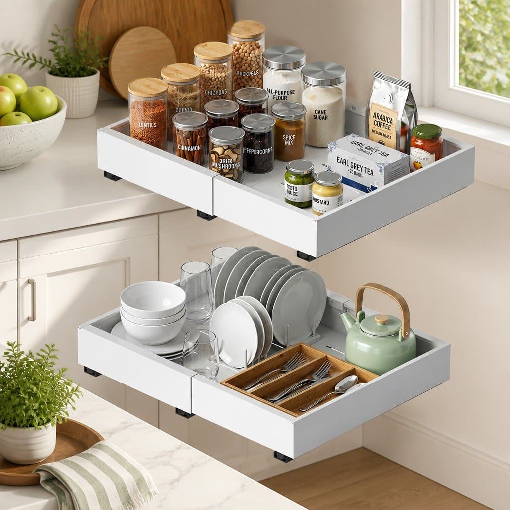 Expandable Pull Out Cabinet Drawer Organizer 2 Pack