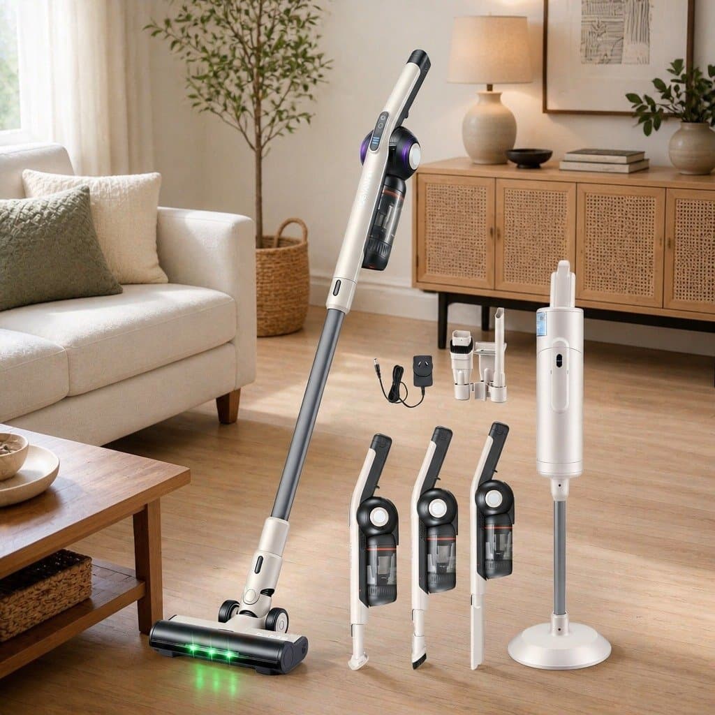 Cordless Vacuum Cleaner with Auto-Empty Dust Station and 18kPa Suction