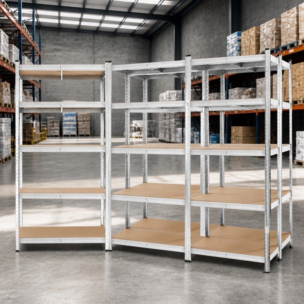 Garage Shelving Unit 5 Tier Warehouse Storage Rack Pallet Racking Shelf Silver