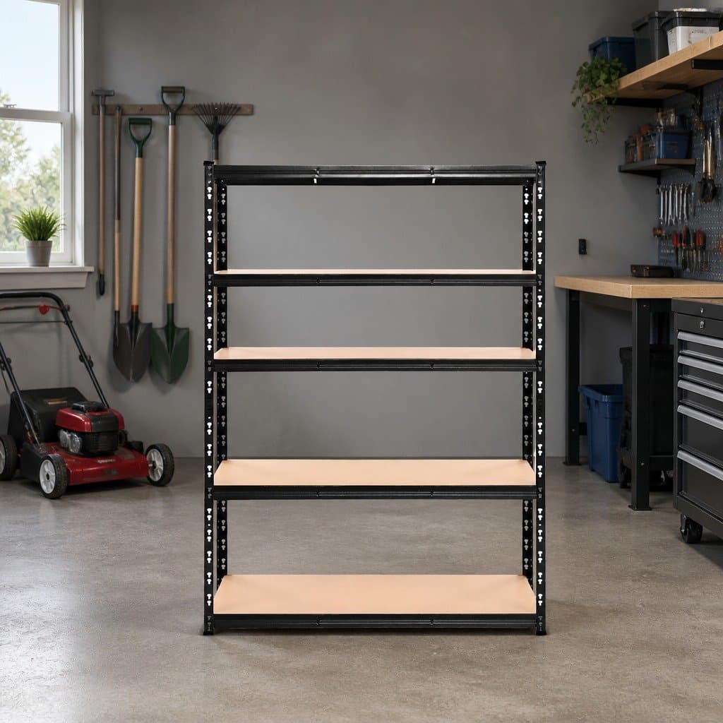 Garage Shelving Unit 1.8M Warehouse Storage Rack Boltless Pallet Racking Black