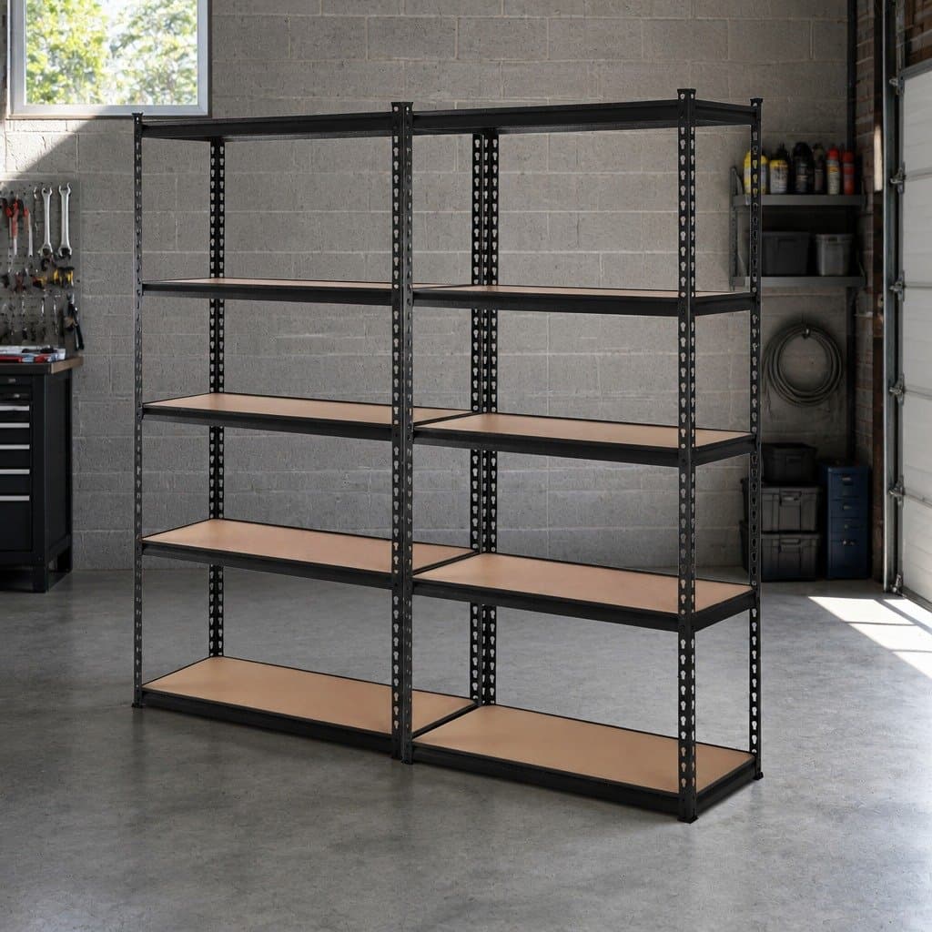 Garage Shelving Unit 2x1.8M Warehouse Rack Pallet Racking Storage Shelf Black